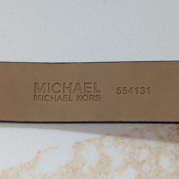 Michael Kors belt bag, NWOT, size small, embossed MKs, decorative zipper chain. - Picture 2 of 3